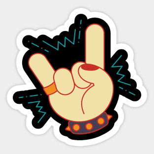 Rock And Roll Retro Horn Sticker